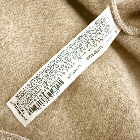 ZARA | Tan Beige Overcoat Open-Front Long Line Jacket Coat Trench Length | Large - Picture 7 of 10